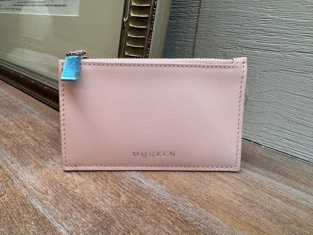 7454 - Alexander McQueen Zip-Top Card Holder in Pink - NWT
